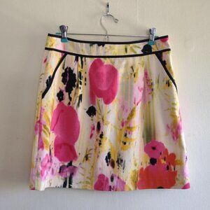 Anthropologie Tabitha Vibrant Floral Mini Skirt Artsy Garden Coquette Size 6 EUC